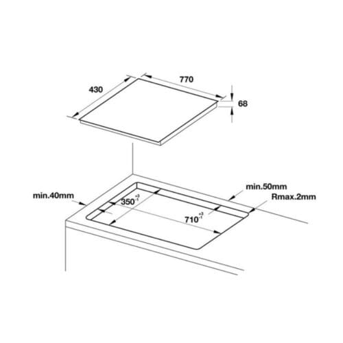 kích thước của Bếp từ Hafele HC-IF77A 536.61.555