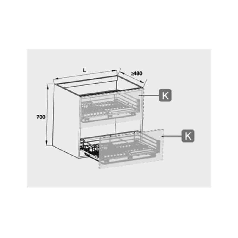 Kích thước bộ rổ kéo đựng chén đĩa gắn cánh rộng 800 Verona Hafele 549.03.155 Kích thước bộ rổ kéo đựng chén đĩa gắn cánh rộng 800 Verona Hafele 549.03.155