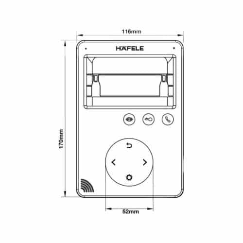 Kích thước Màn hình cửa Hafele SLEEK 4.3