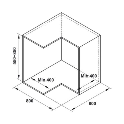 Thiết kế của Bộ rổ góc xoay 270 độ MEZZO Cucina 548.37.010 Inox 304