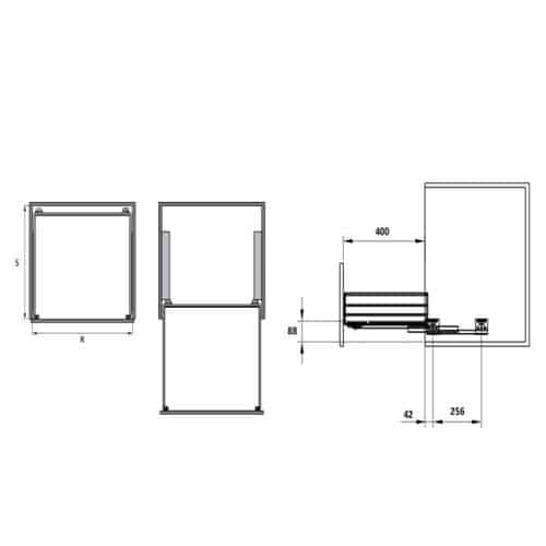 Kích thước bộ rổ xoong nồi CAPPELLA Cucina 549.08.025 Inox 304