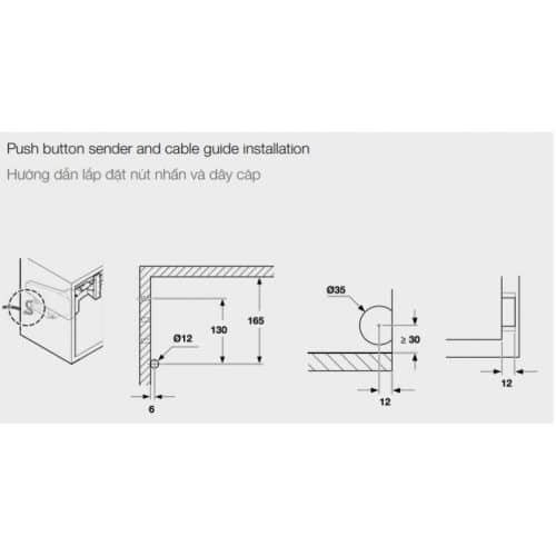 Lắp đặt bộ tay nâng FREE UP E Hafele 372.29.712 nắp xám