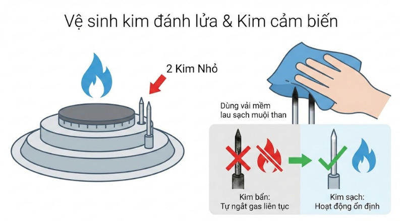 Vệ sinh kim đánh lửa