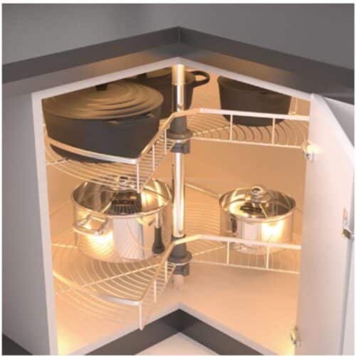 Ảnh thực tế bộ rổ góc xoay 270 độ Hafele Mezzo 548.37.011