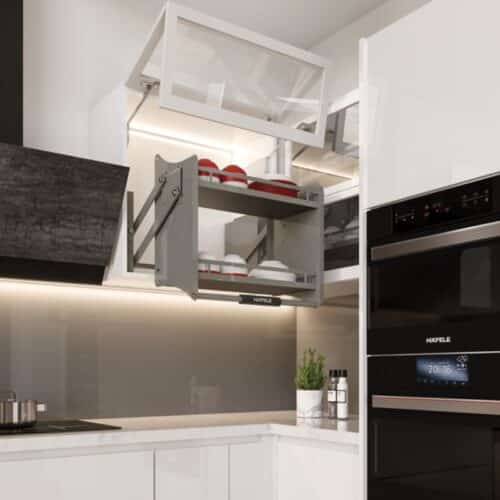 Ảnh thực tế bộ rổ nâng hạ Hafele Oria 504.76.817 800mm