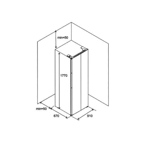 Kích thước tủ lạnh Hafele 534.14.100