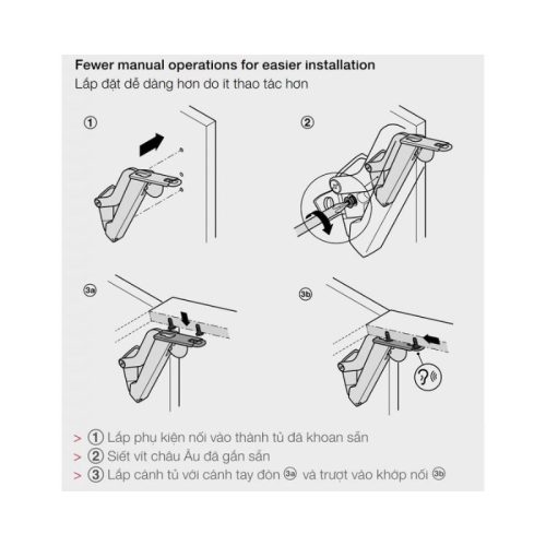 Hướng dẫn lắp đặt của tay nâng Hafele Free Space 1.11 B 493.05.920