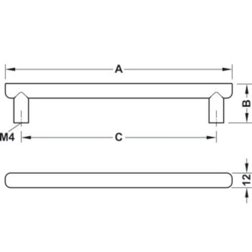 Kích thước tay nắm tủ 218mm H1560 Hafele 106.60.016