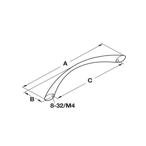 Thiết kế của tay nắm tủ inox D158mm Hafele 155.00.472