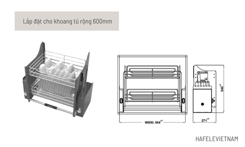 504.76.704 phù hợp cho khoang tủ rộng 600mm