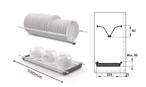 544.40.031 tối ưu khoang tủ bếp rộng 700mm