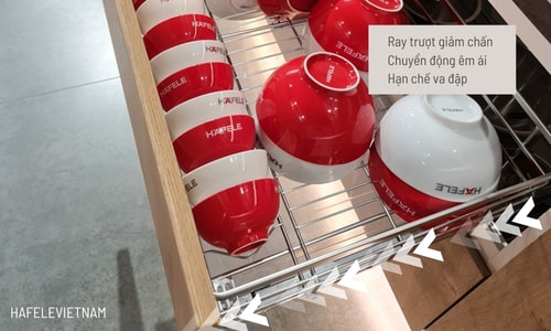 549.08.014 ray trượt giảm chấn kéo êm ngay cả khi tải nặng