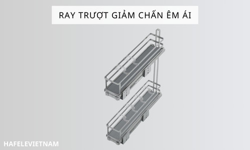 Bộ rổ gia vị Hafele Omero 549.20.890 150mm (trái) 9 549.20.890 ray trượt giảm chấn cao cấp