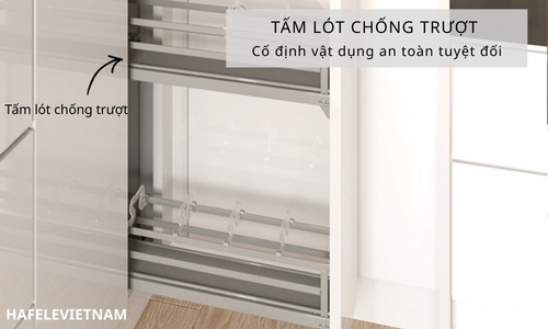 Bộ rổ gia vị Hafele Omero 549.20.891 200mm (trái) 9 549.20.891 cố định vật dụng an toàn
