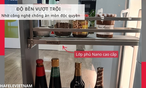 Bộ rổ gia vị Hafele Omero 549.20.891 200mm (trái) 7 549.20.891 độ bền vượt trội