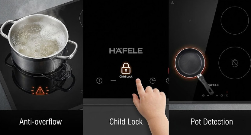 Tính năng chống tràn, khóa trẻ em, nhận diện nồi