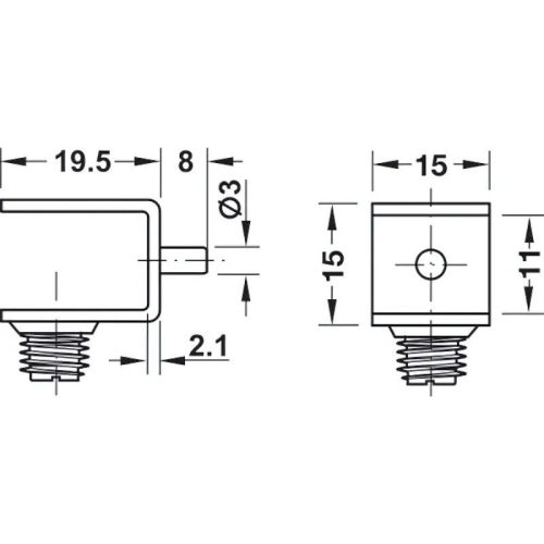 Kích thước bas đỡ kệ Hafele 282.20.703