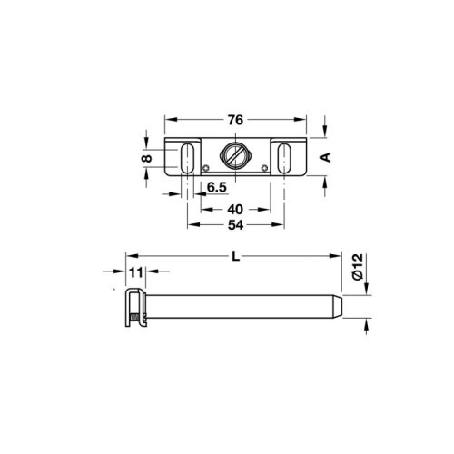 Kích thước chốt bas đỡ kệ Hafele 283.33.931